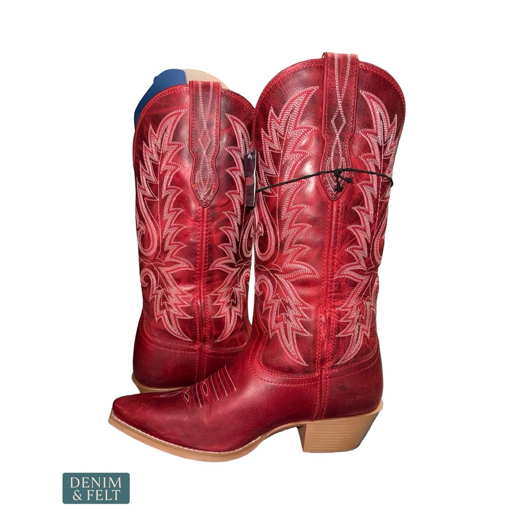 NEW Durango Shyloh Crimson Red Western Boots Snip Toe Cowgirl Rodeo Statement - Picture 10 of 16